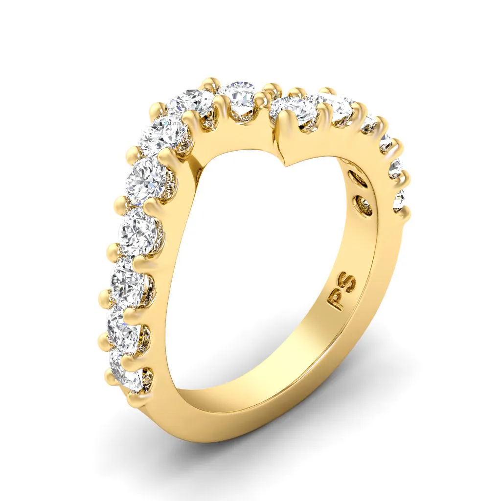 1.30 CT Round Cut Lab Grown Diamonds - Wedding Band