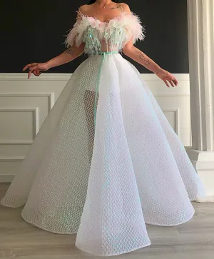 Aarya Off  Shoulder Evening Party Dress