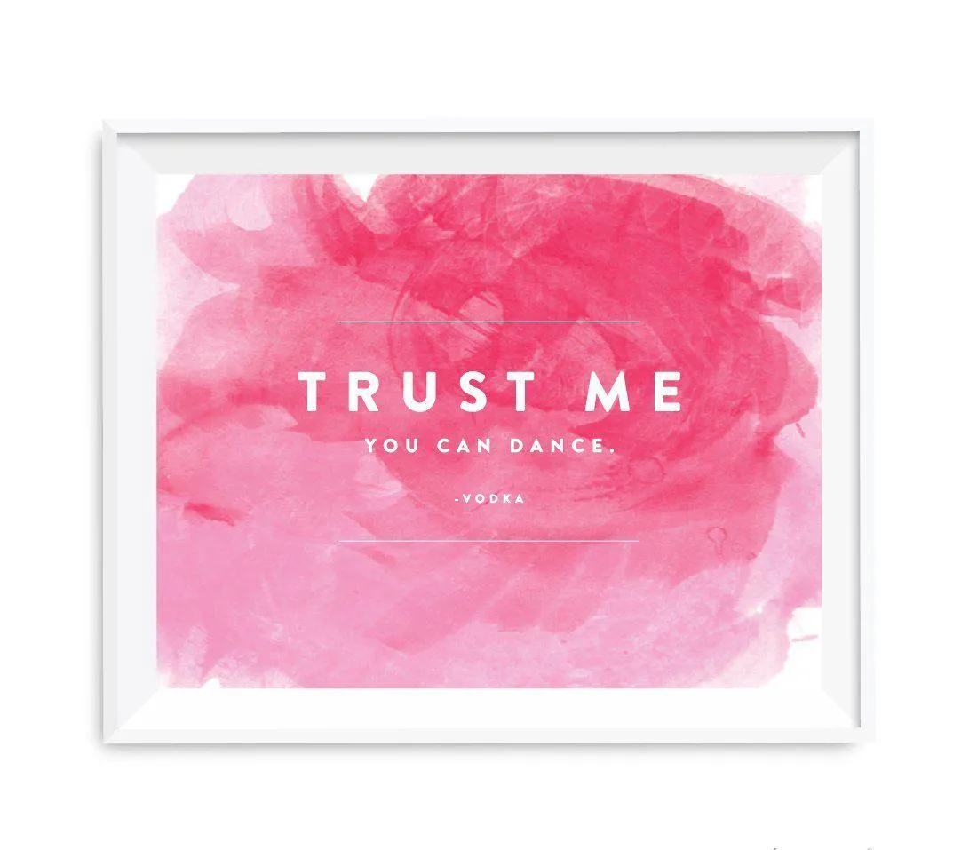 Andaz Press 8.5 x 11 Pink Watercolor Wedding Party Signs
