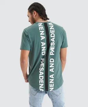 Back Rank Dual Curve Tee Silver Pine