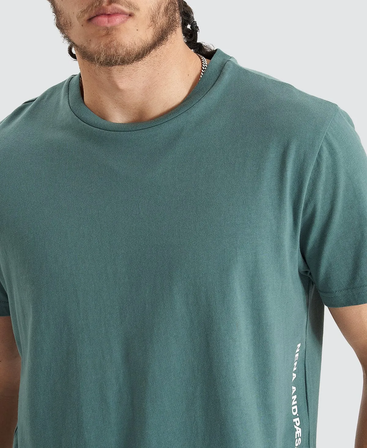 Back Rank Dual Curve Tee Silver Pine