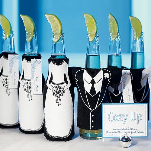 Bride or Groom Glass Bottle Holder Kozy