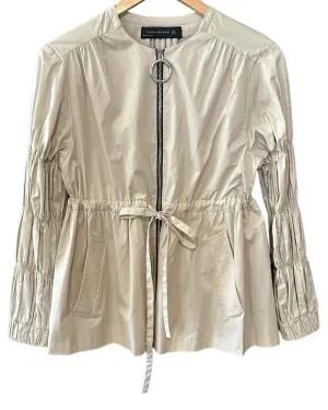 Bright Spring Sand Tiered Puff Sleeve Jacket