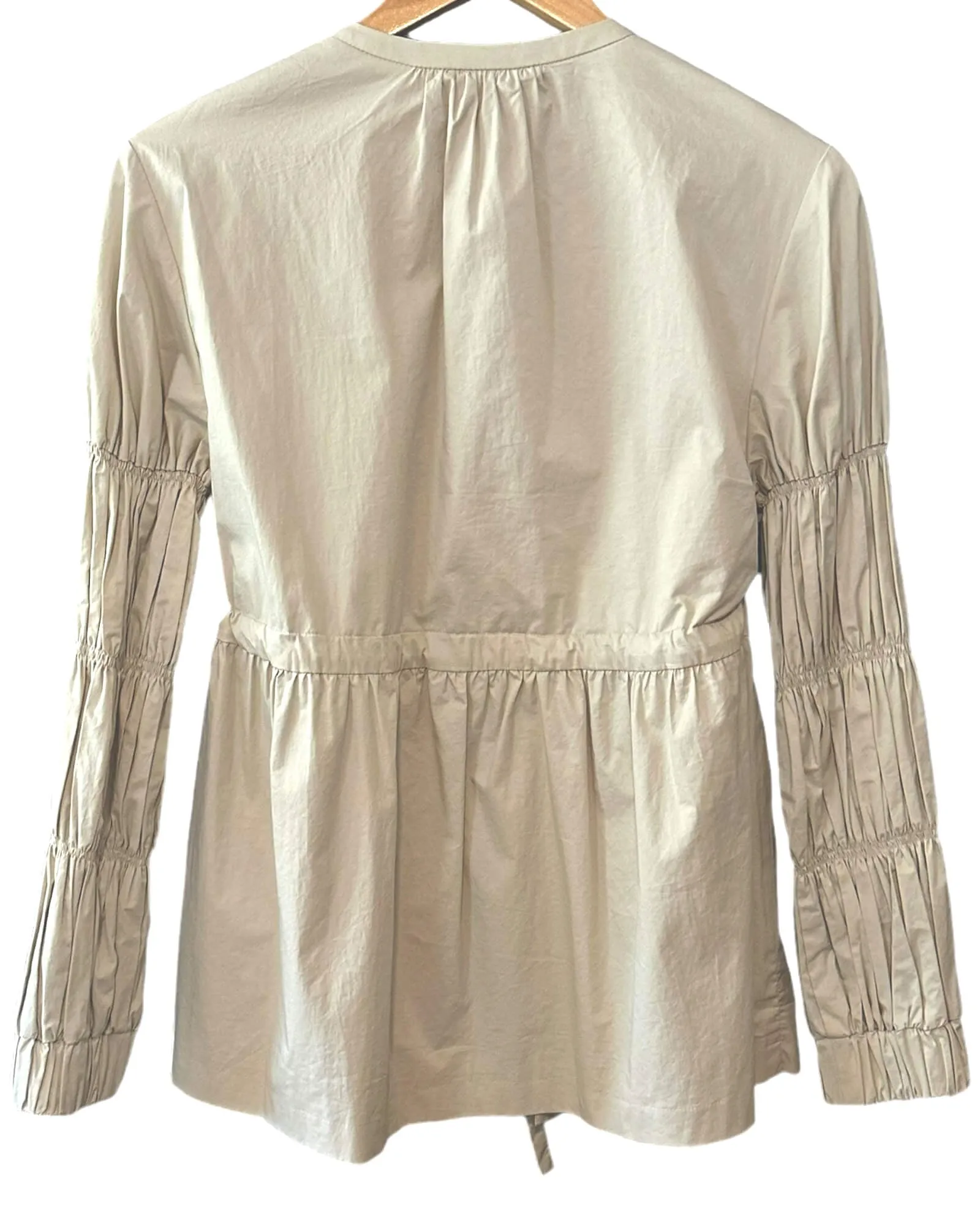 Bright Spring Sand Tiered Puff Sleeve Jacket