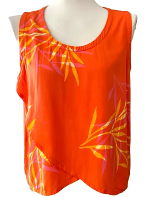 Bright Spring Tropical Print Sleeveless Top