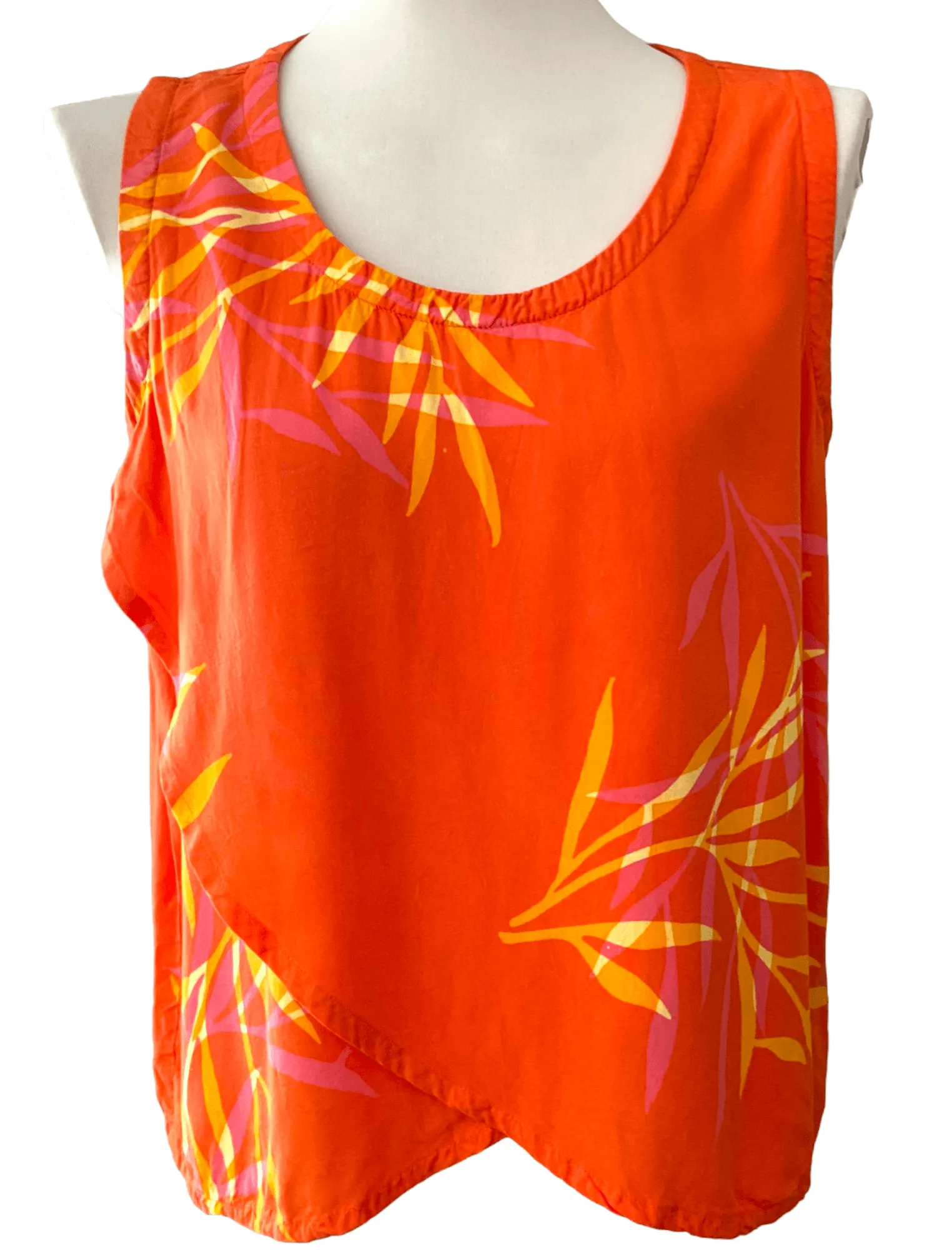 Bright Spring Tropical Print Sleeveless Top
