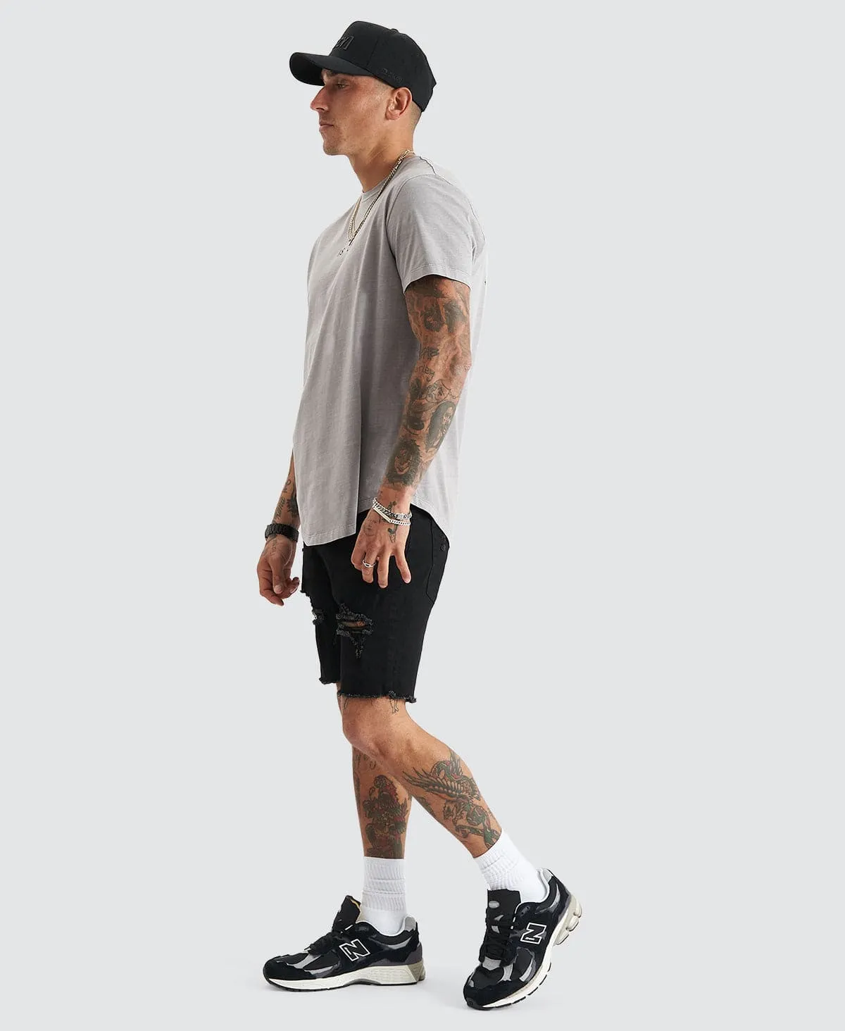 Cadden Dual Curved Tee Pigment Frost Grey