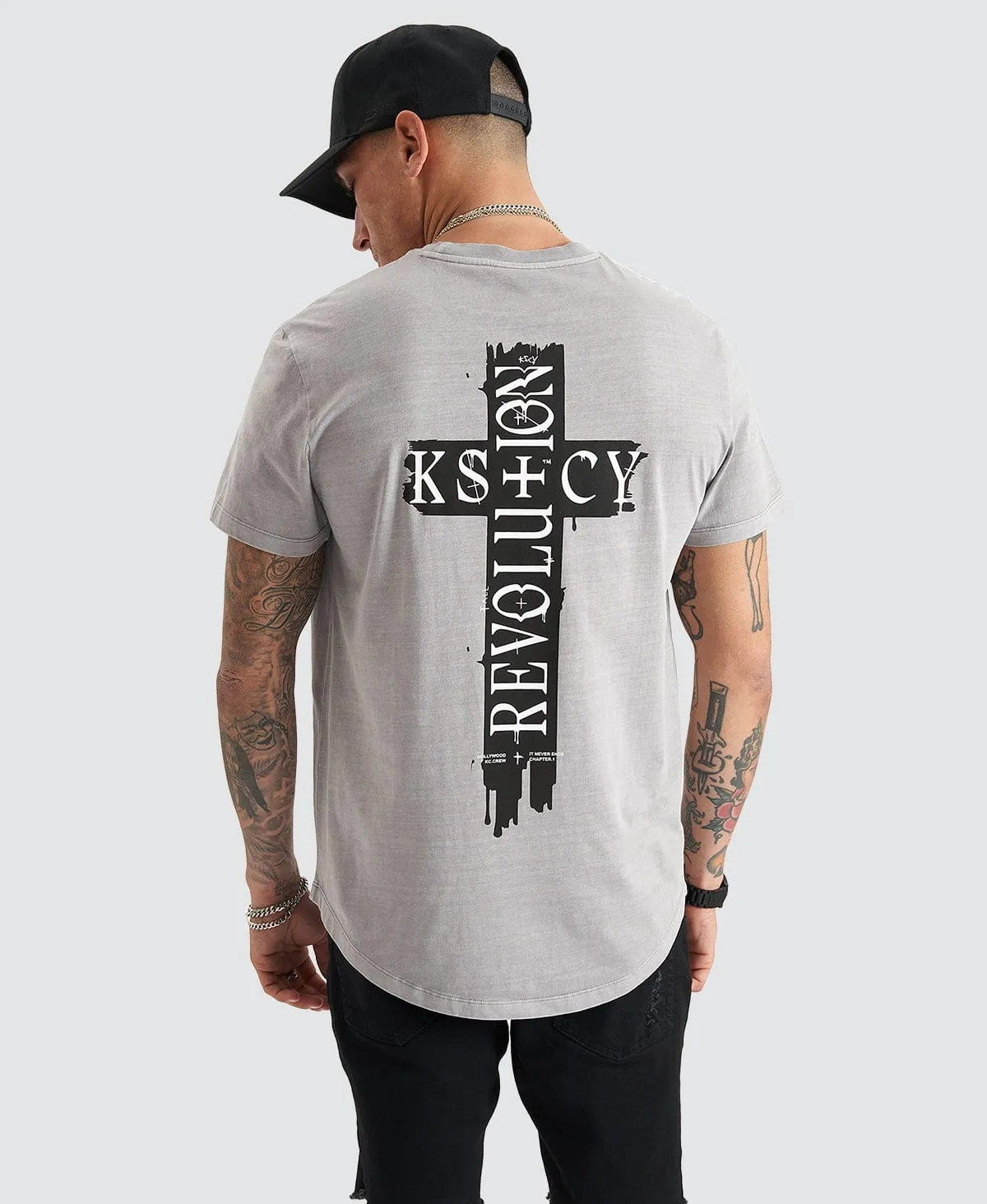 Cadden Dual Curved Tee Pigment Frost Grey