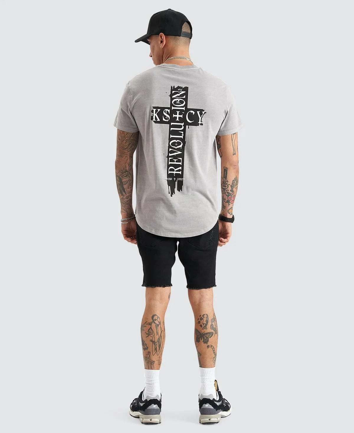 Cadden Dual Curved Tee Pigment Frost Grey