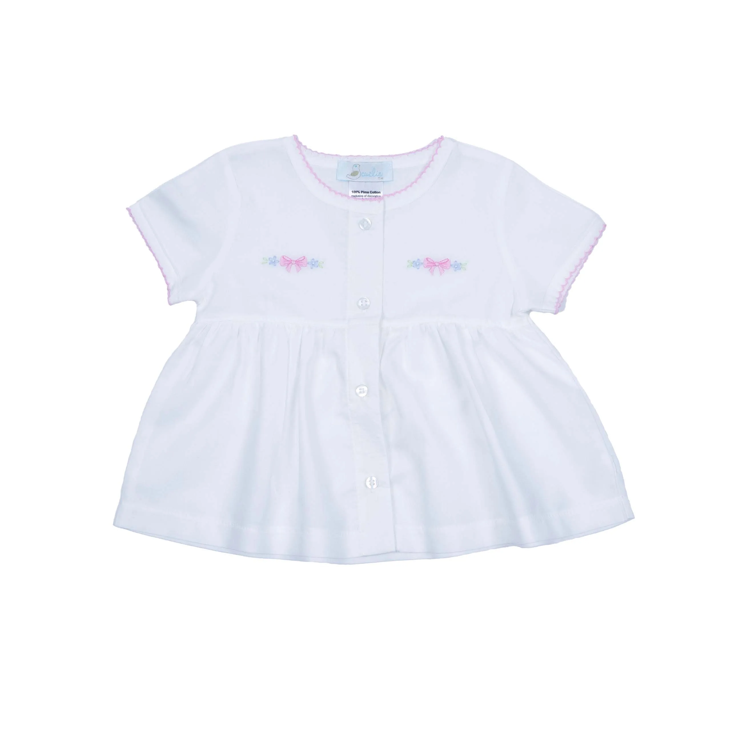 Delicate Floral Batiste Diaper Set, White