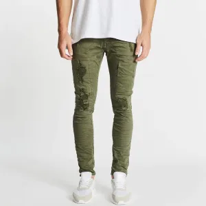 Doomsday Skinny Jean Destroyed Khaki