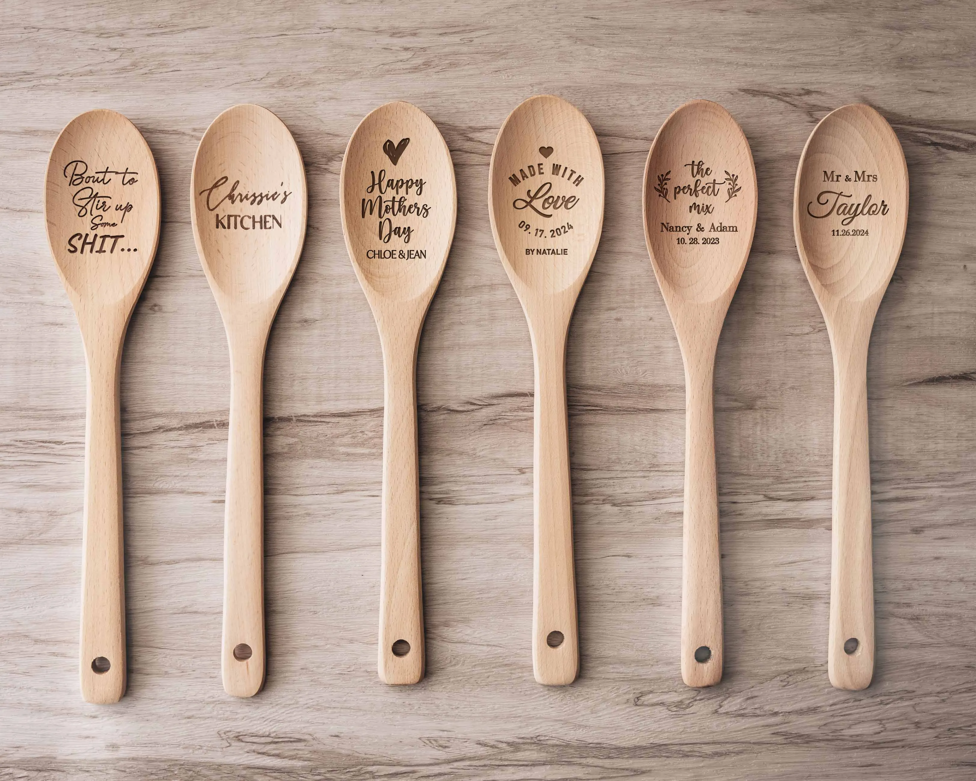 Engraved Wood Spoon