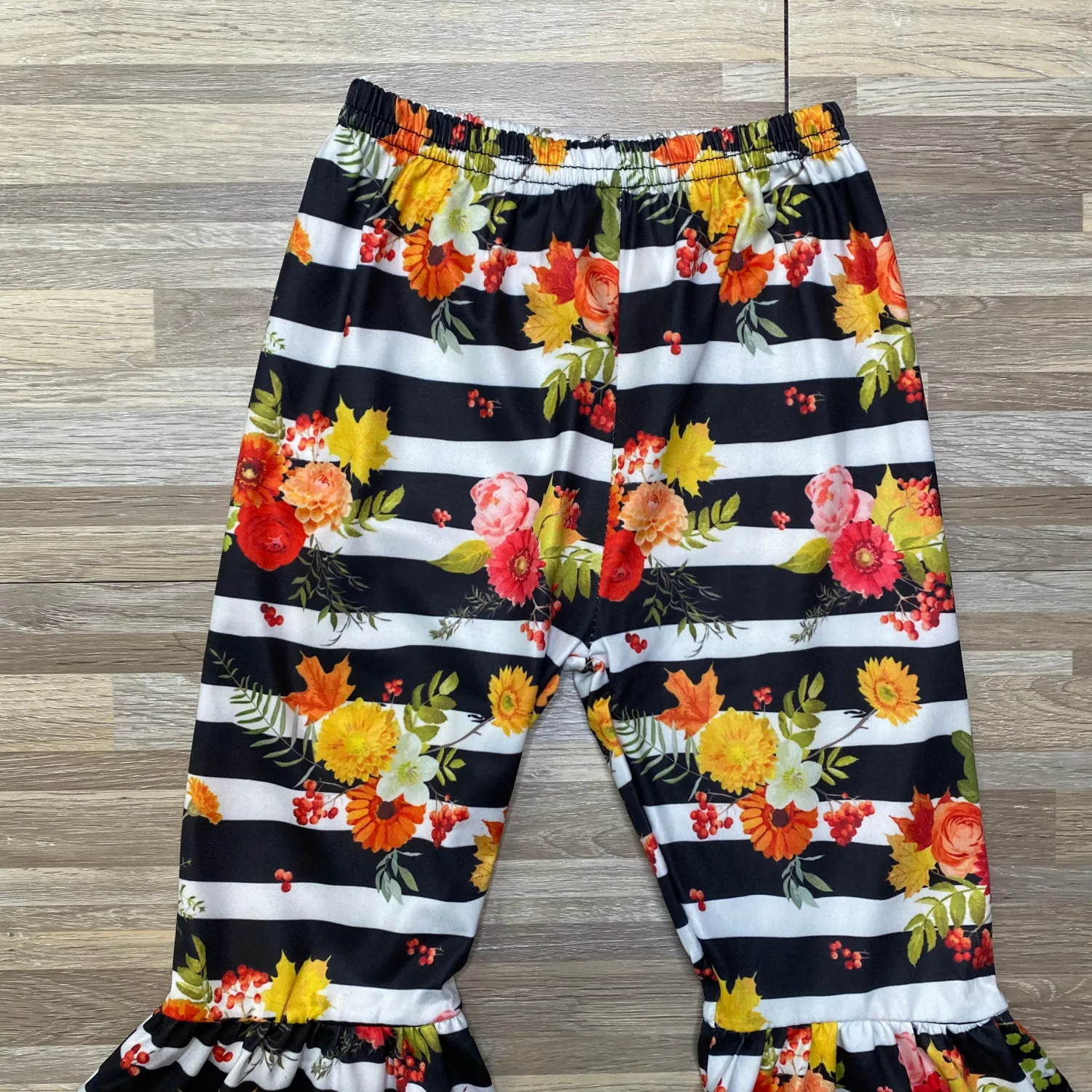 Floral Striped Bell Bottoms