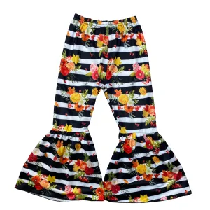Floral Striped Bell Bottoms