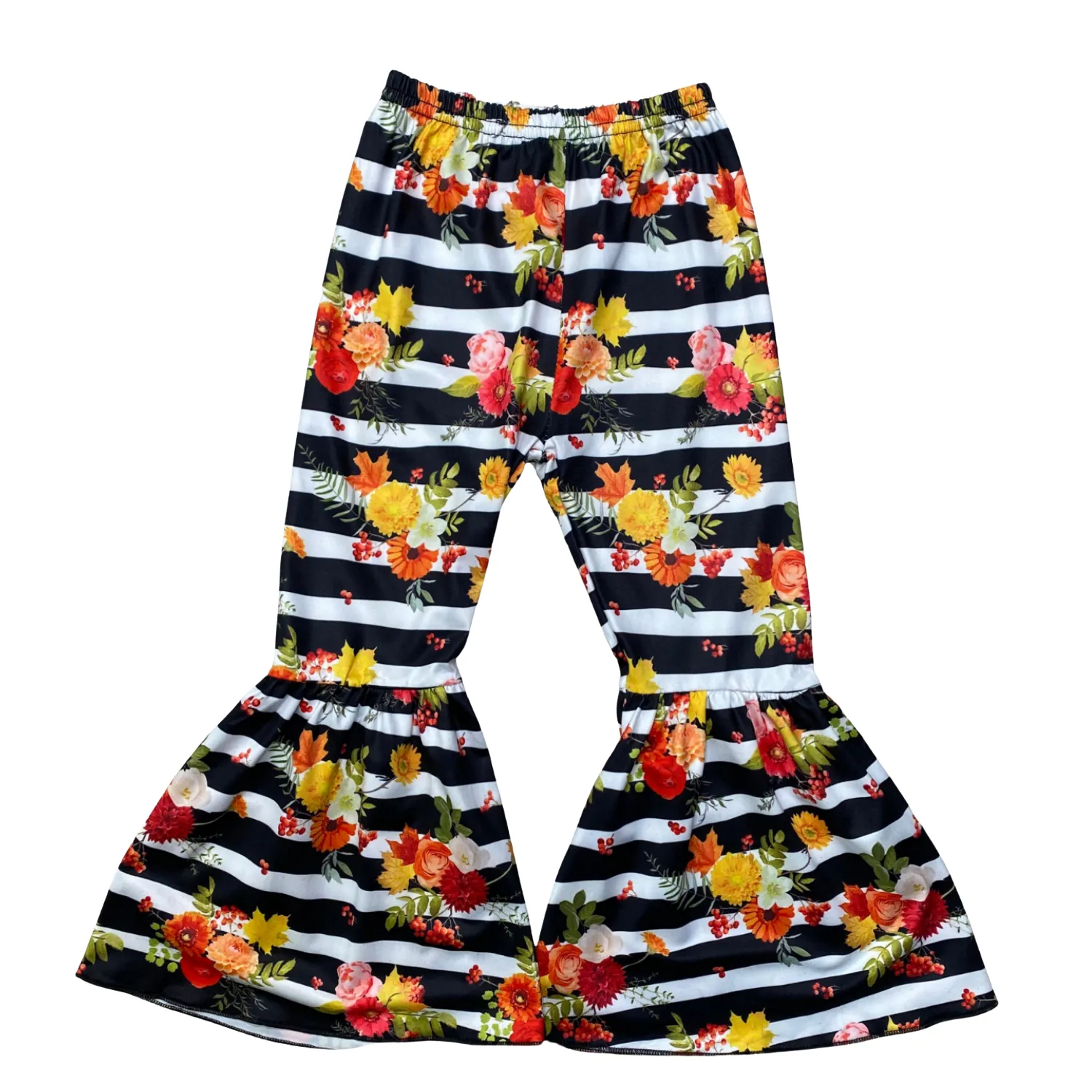 Floral Striped Bell Bottoms