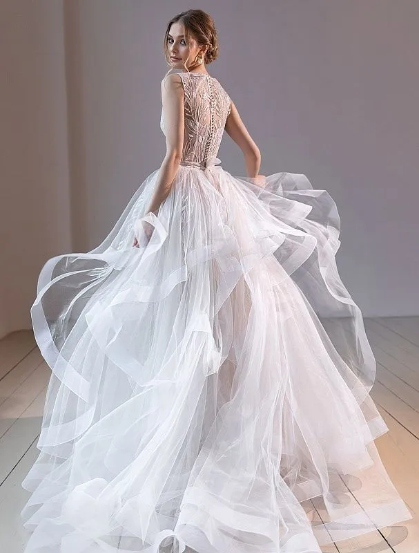 Julissa Elegant High Neck White Wedding Dress