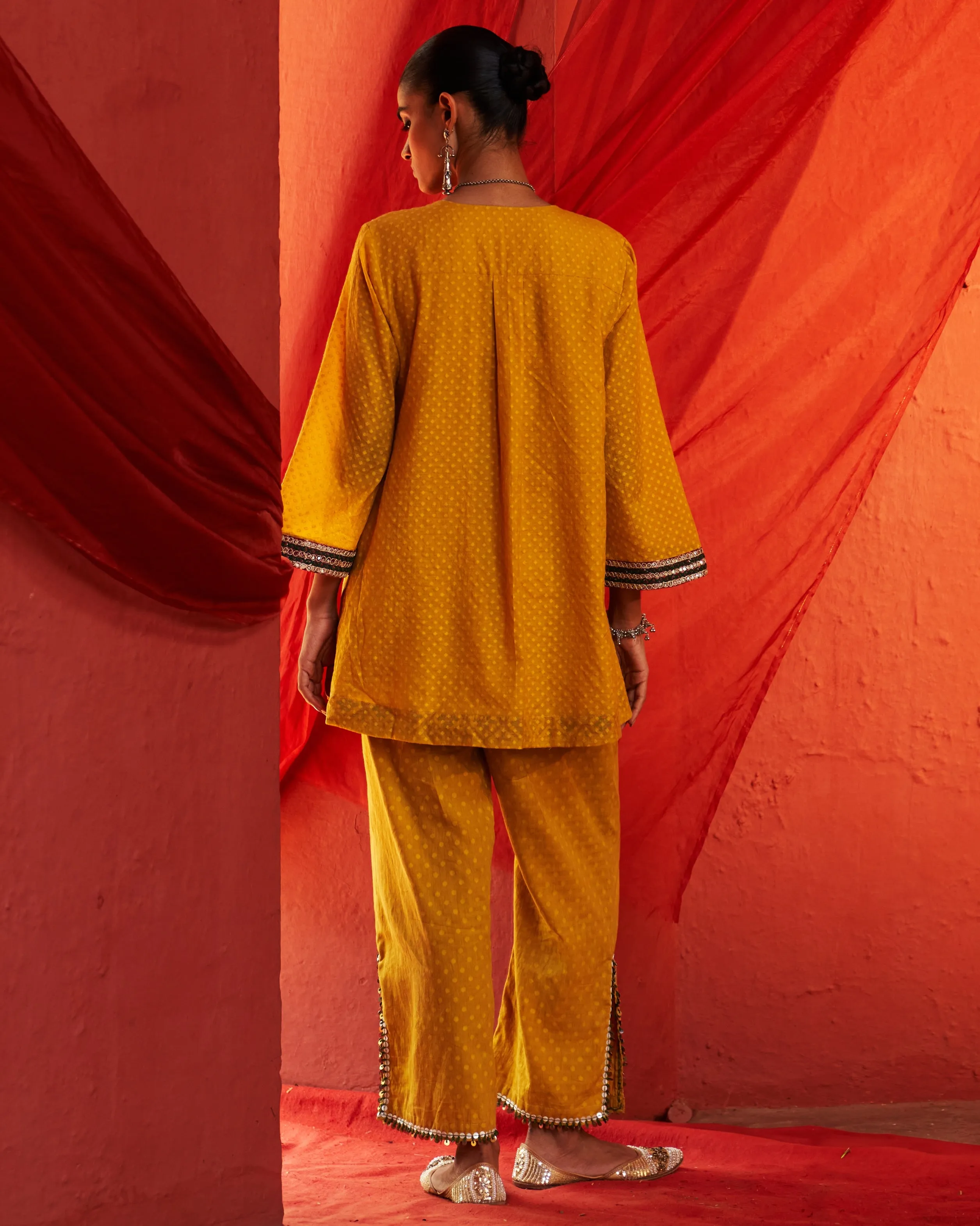 Mustard Embroidered Co-Ord Set