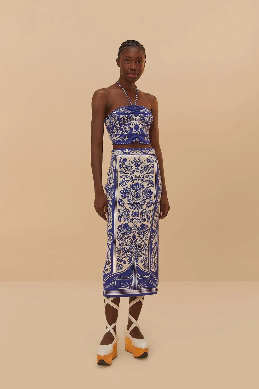 Off-White Delicate Tapestry Knit Skirt