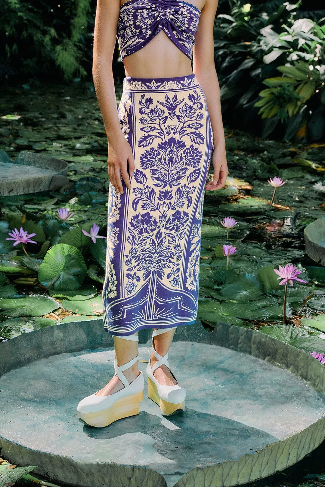 Off-White Delicate Tapestry Knit Skirt