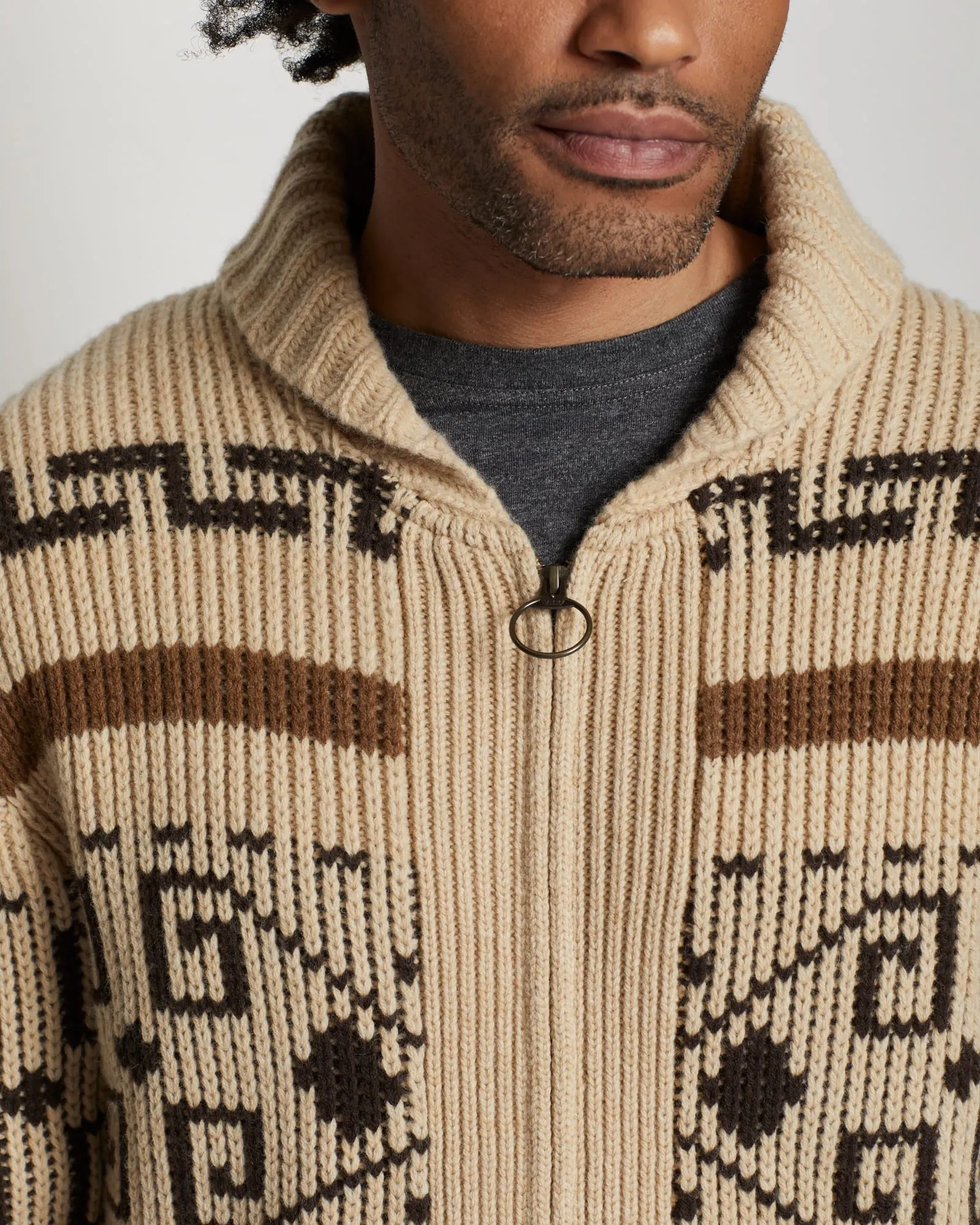 Pendleton Original Westerley Lambswool Sweater - Tan / Brown
