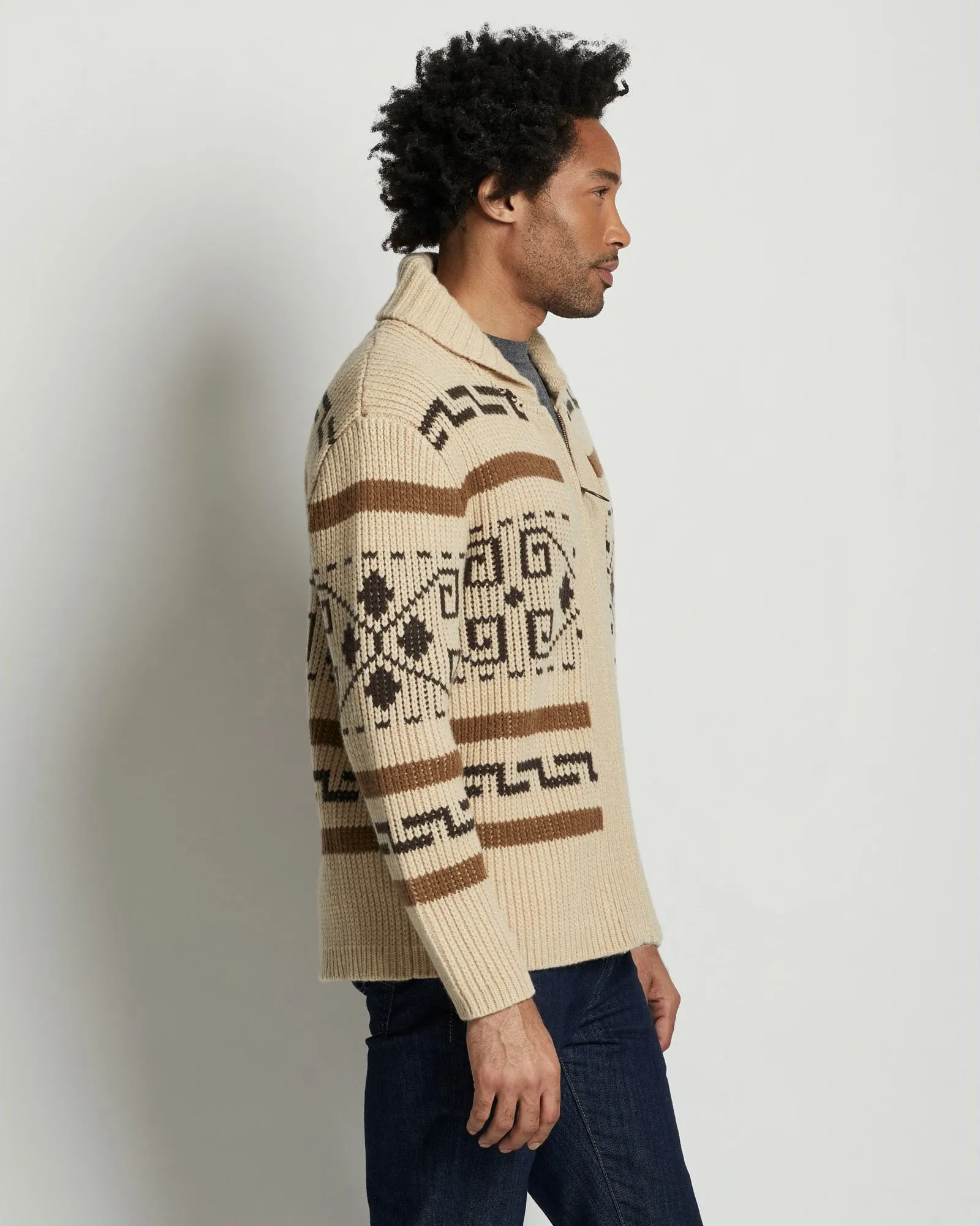 Pendleton Original Westerley Lambswool Sweater - Tan / Brown