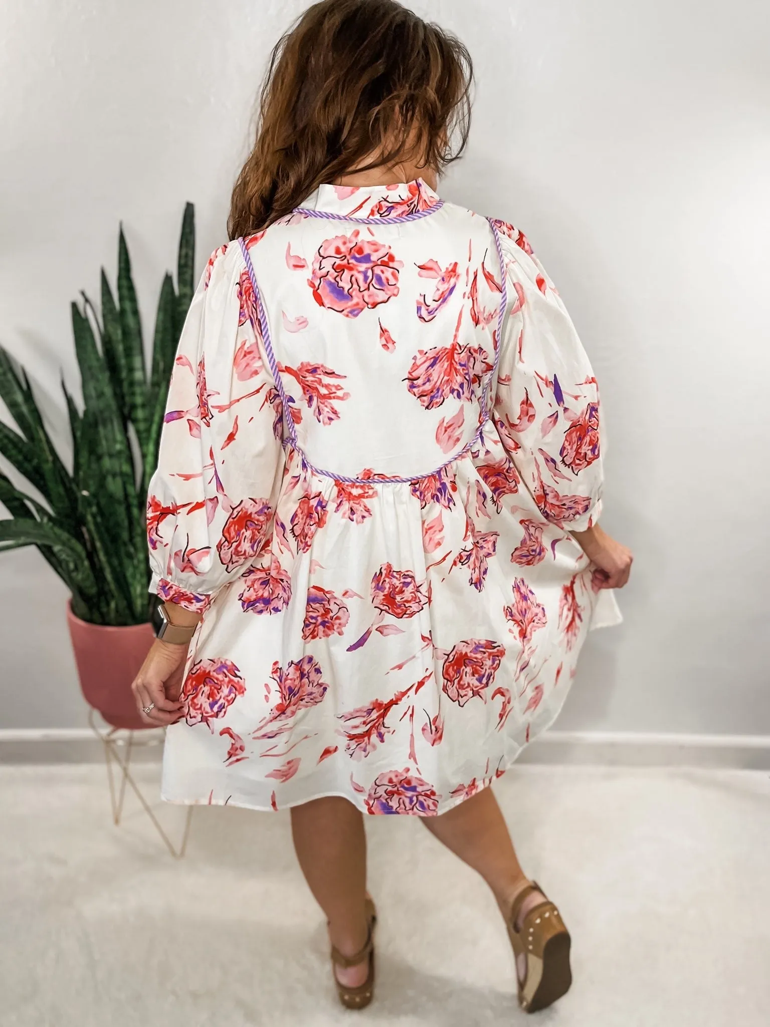 Pink Floral Babydoll Dress