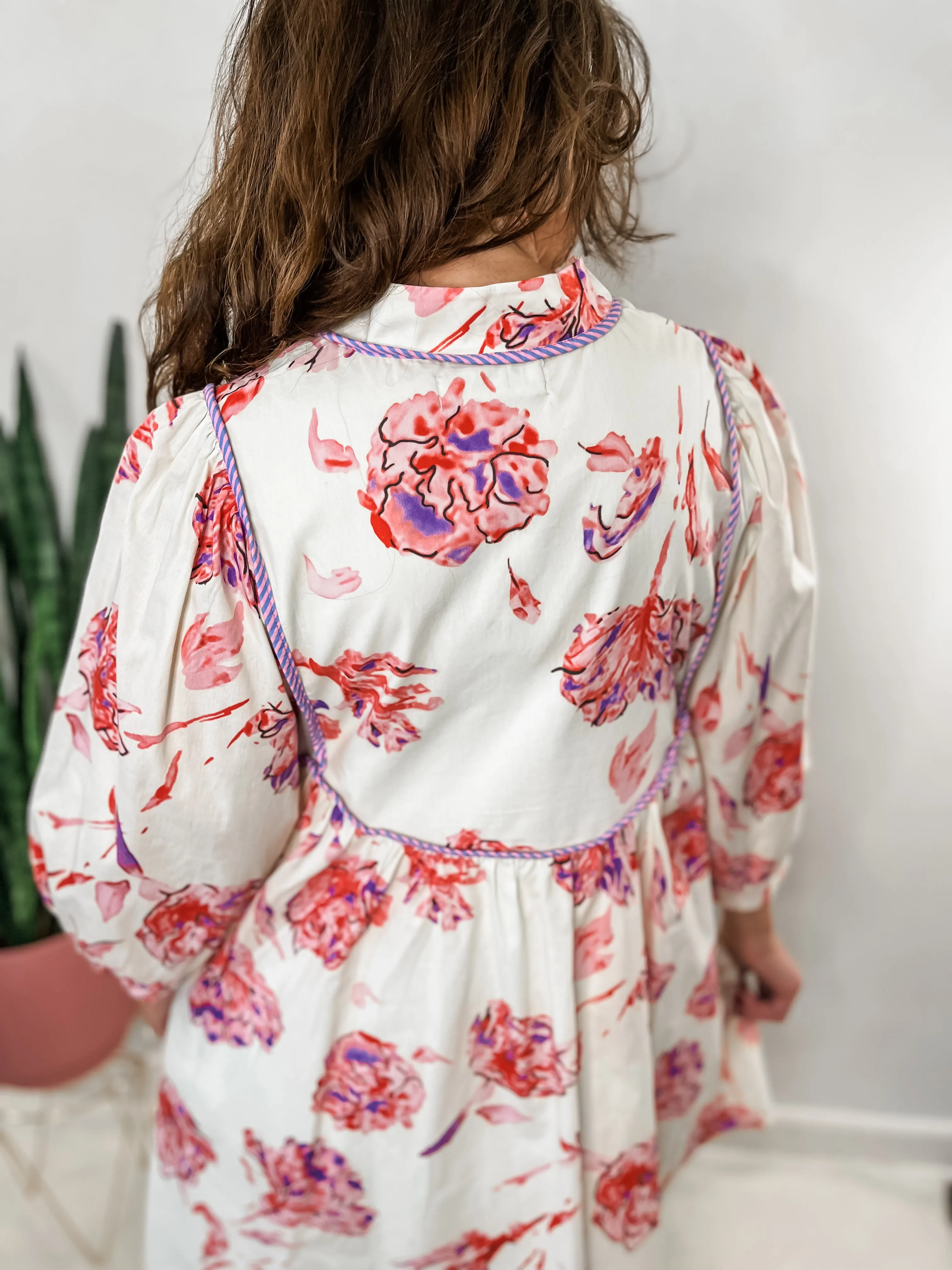 Pink Floral Babydoll Dress