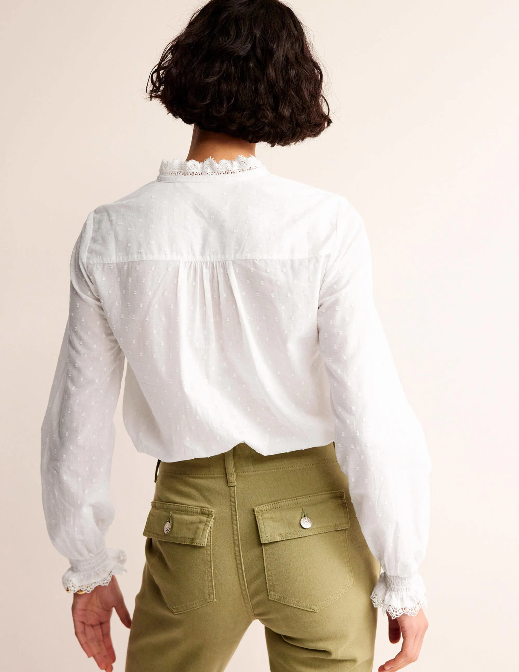Romantic Textured Top-White