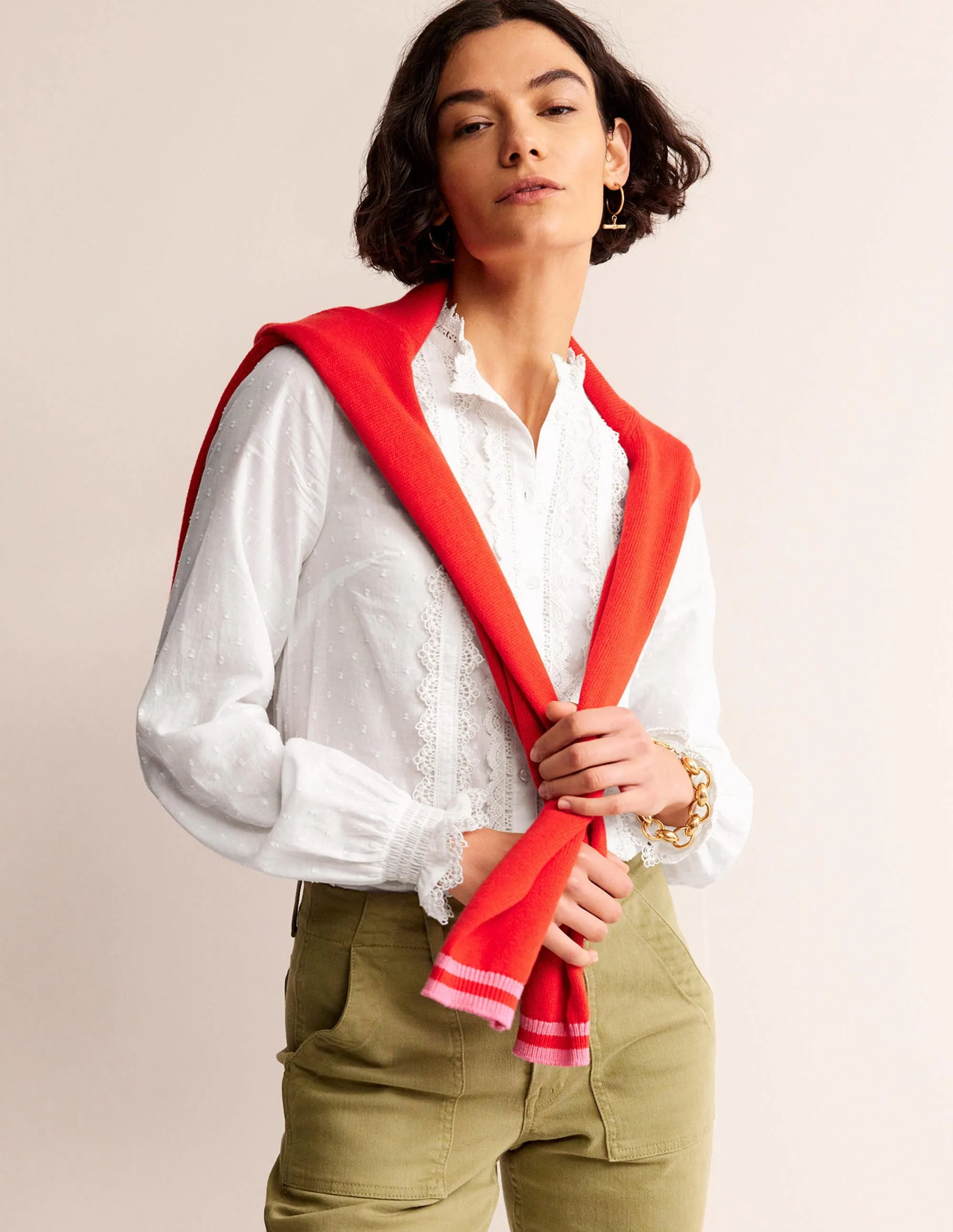 Romantic Textured Top-White