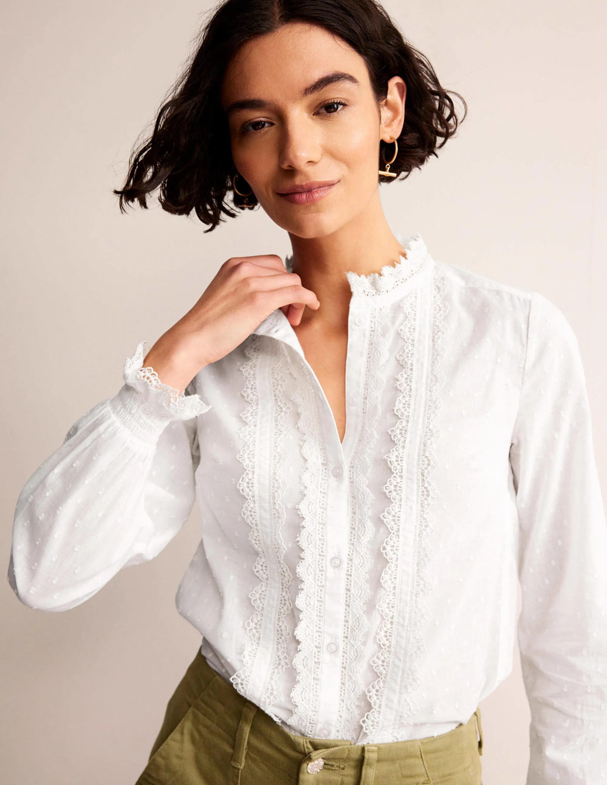 Romantic Textured Top-White