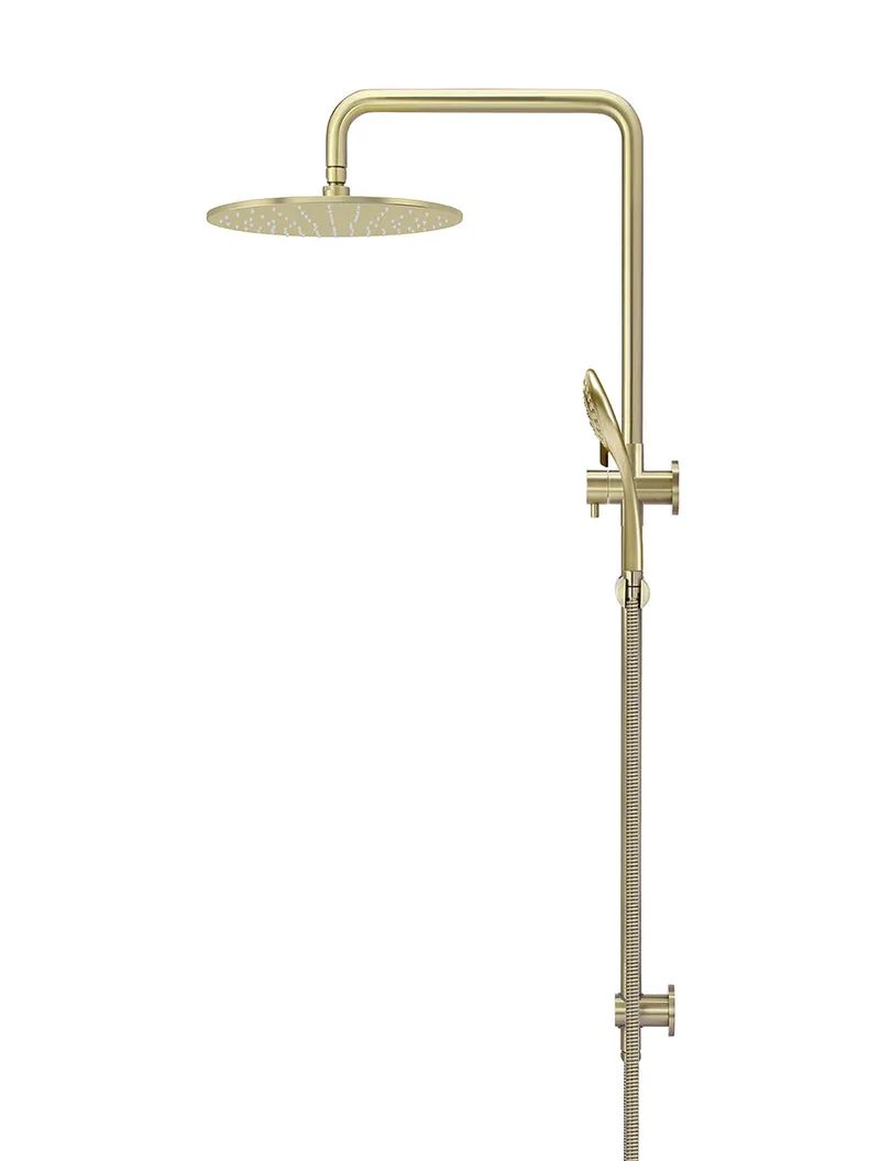 Round Combination Shower Rail 300mm Rose, Three Function Hand Shower - PVD Tiger Bronze