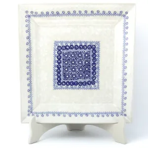 Square Dinner Plate in Delicate Blue