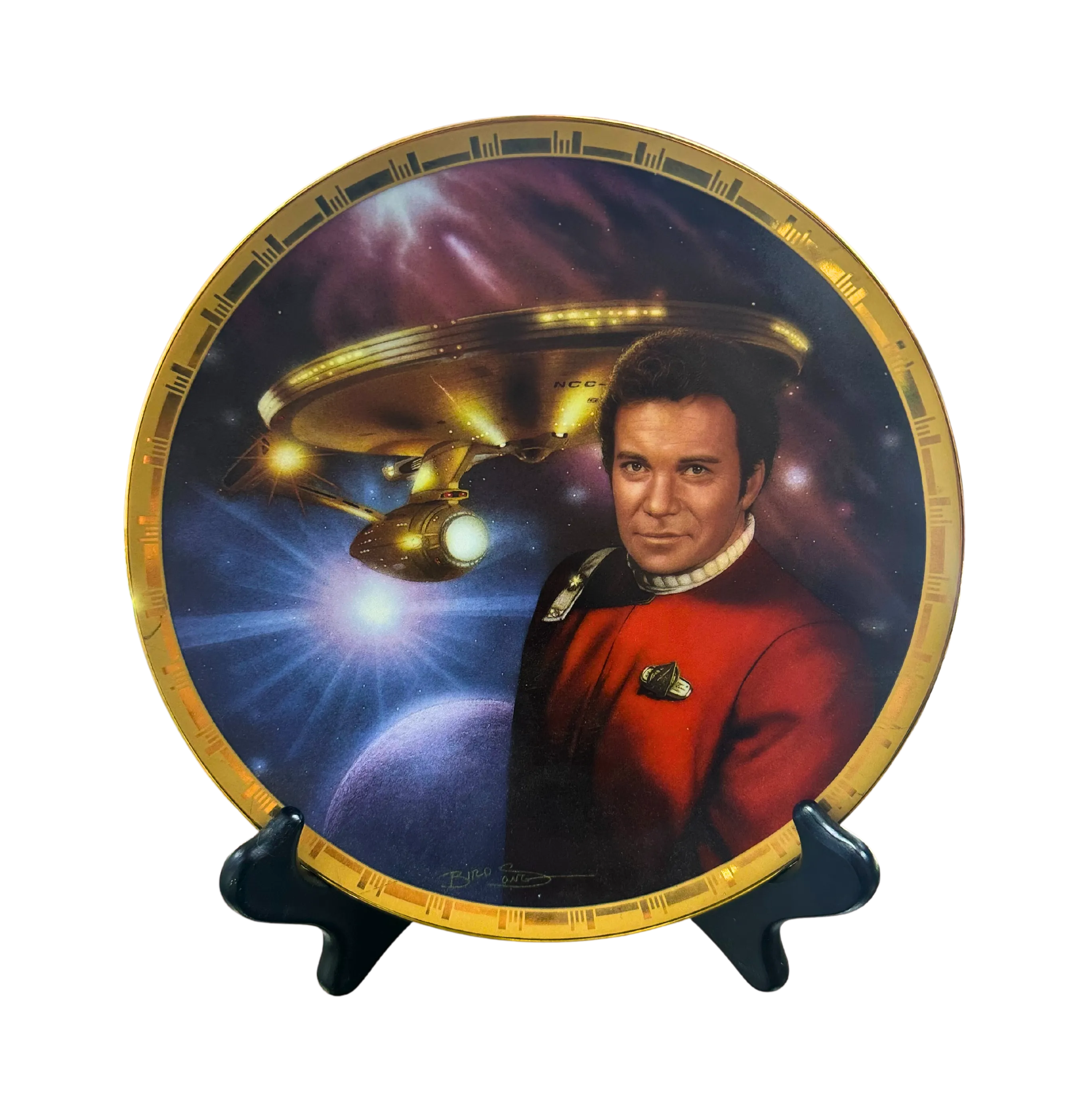 The Hamilton Collection Commemorative Star Trek Plate "Admiral Kirk & USS Enterprise"
