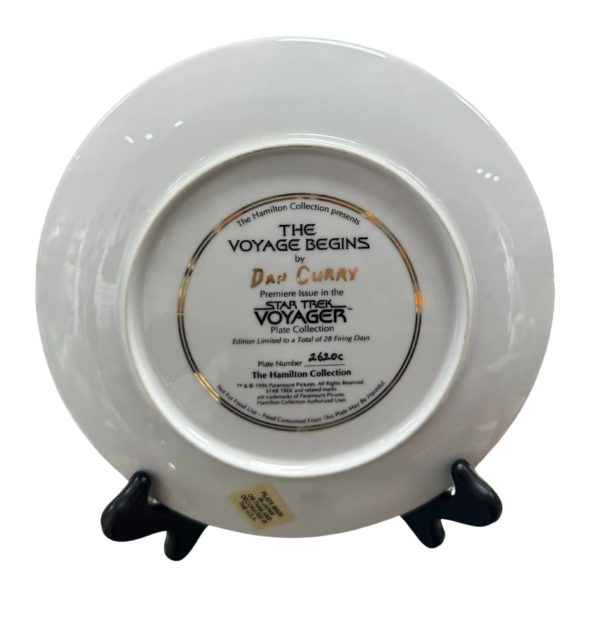 The Hamilton Collection Commemorative Star Trek Plate "The Voyage Begins"